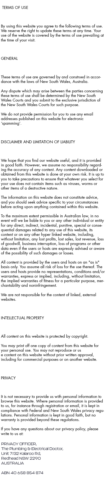 Terms of Use & Privacy Policy